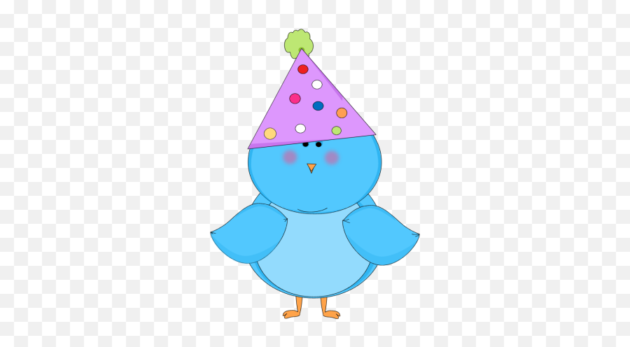 Download Hd Blue Party Hat Clip Art - Birds Birthday Clip Bird With Birthday Hat Png,Happy Birthday Hat Png