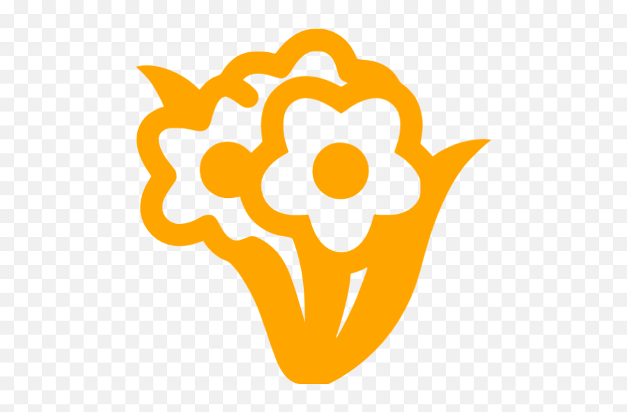 Orange Bunch Flowers Icon - Free Orange Flower Icons Orange Flower Icon Transparent Png,Orange Flower Png