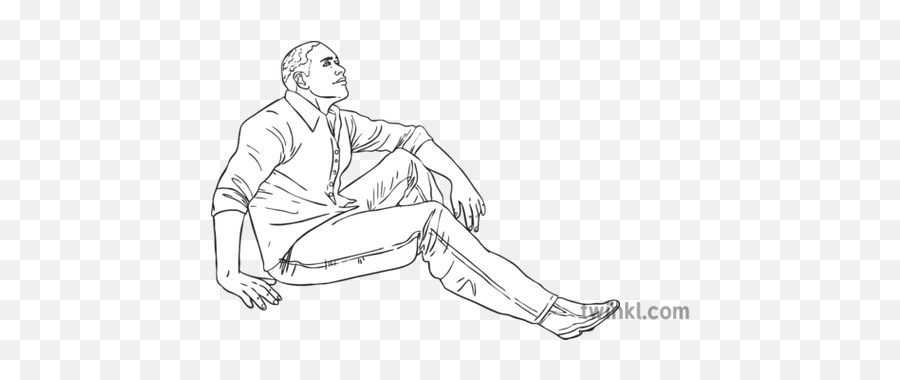 Freehand drawing senior man with stick sitting Vector Image