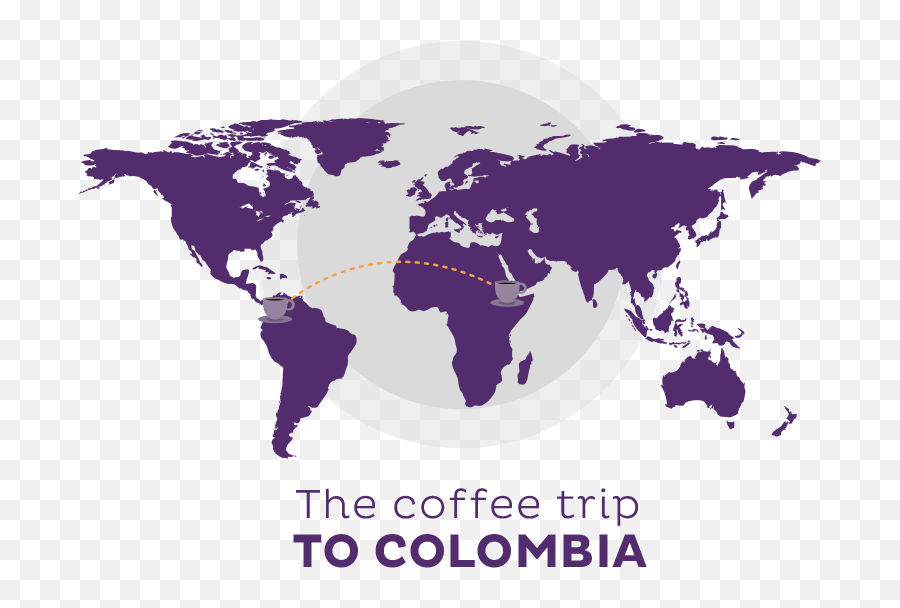 The History Of Colombian Coffee - Café De Colombia World Map Of Calendars Png,Colombia Map Png