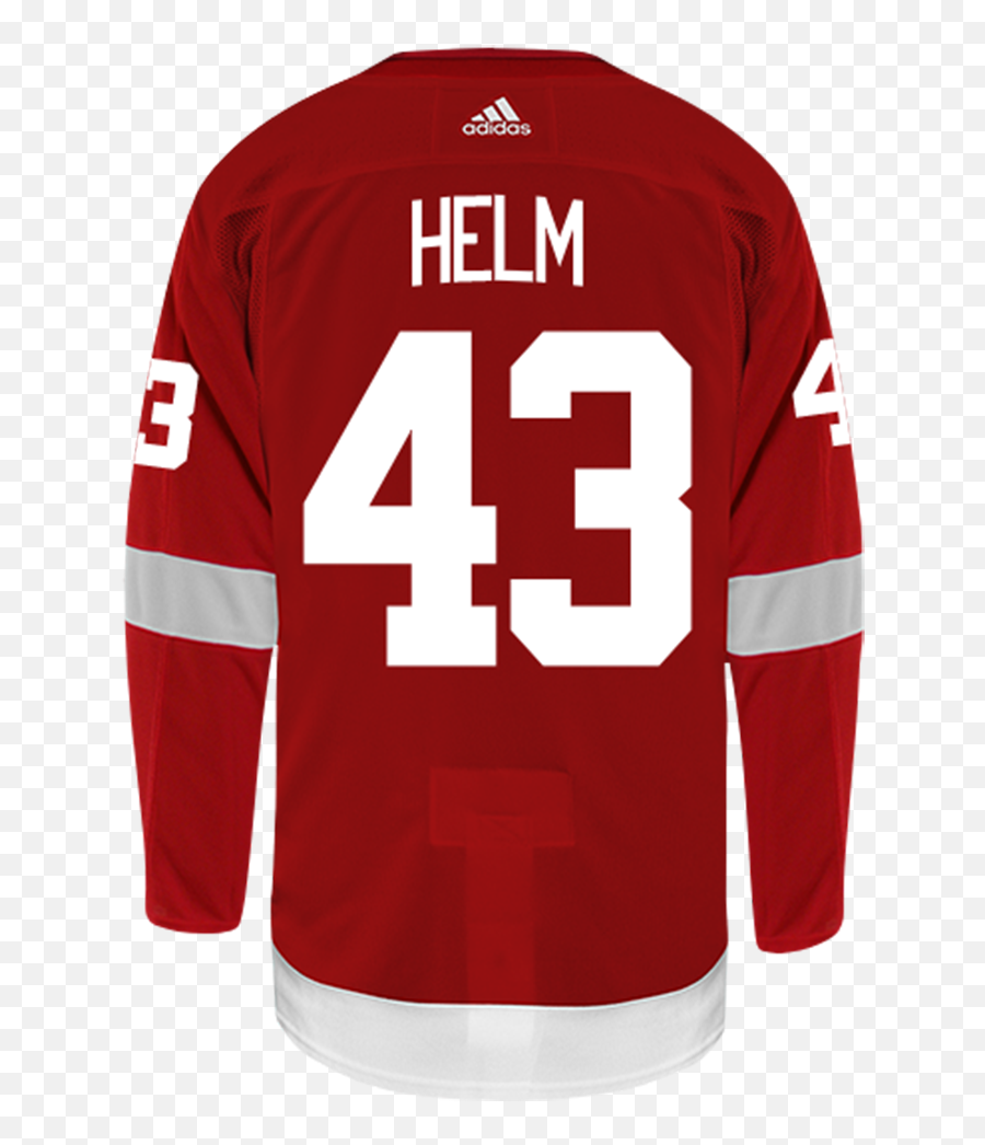 Darren Helm Detroit Red Wings Adidas Authentic Home Nhl Hockey Jersey - Long Sleeve Png,Detroit Red Wings Logo Png