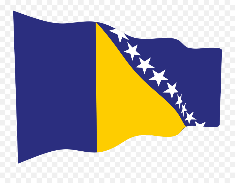 Bosnia And Herzegovina Wavy Flag Clipart Free Download - Flag Png,Trinidad Flag Png