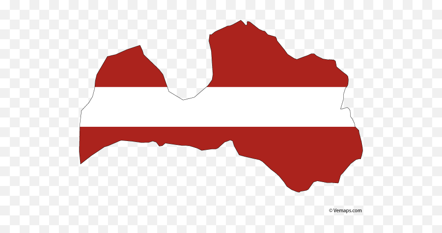 Flag Map Of Latvia Free Vector Maps - Latvia Map Outline Png,Turkey Flag Icon