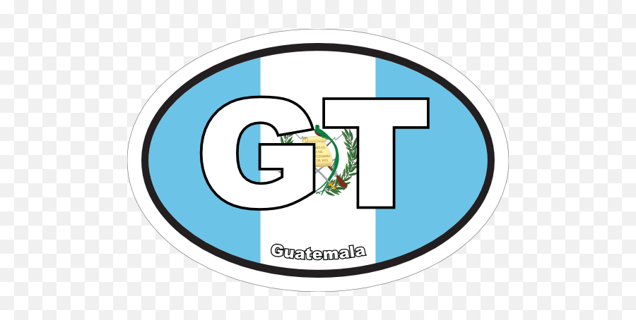 Guatemala Gt Flag Oval Sticker - Circle Png,Guatemala Flag Png