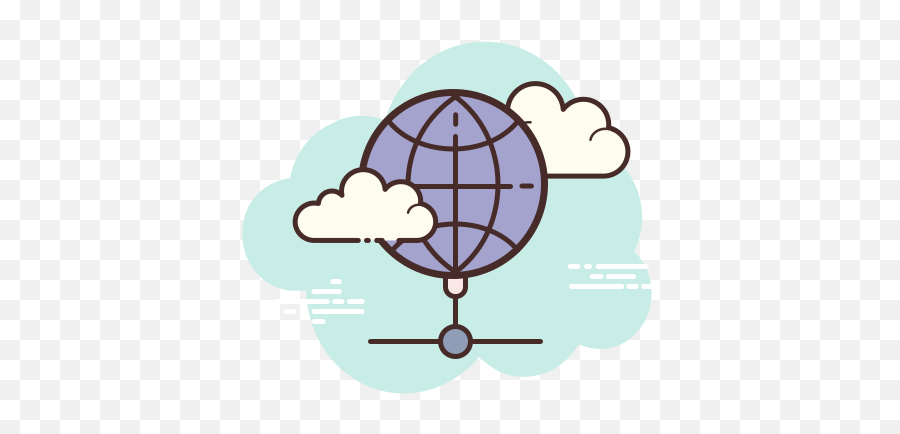 Globe Icon In Cloud Style - Outline Globe Black And White Png,Glob Icon