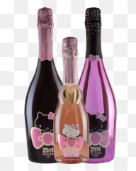 Hello Kitty Sparkling Pink Rose Wine - png