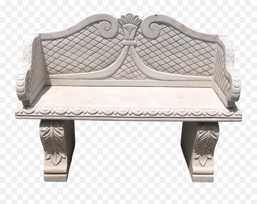 Sand Cast Stone Garden Bench From Morocco - Garden Stone Bench Png,Bench Png