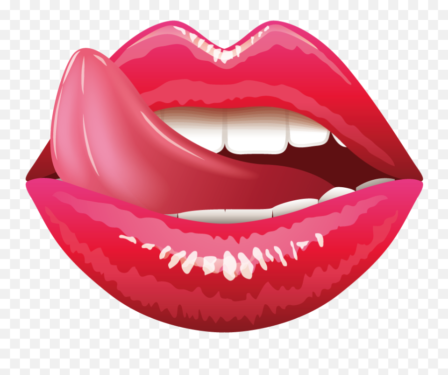Lip Tongue Mouth Clip Art - Lips And Tongue Drawing Png,Tongue Emoji Png