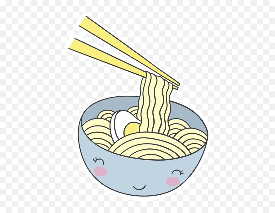 Cheerful Blue Ramen - Illustration Png,Chinese Food Png