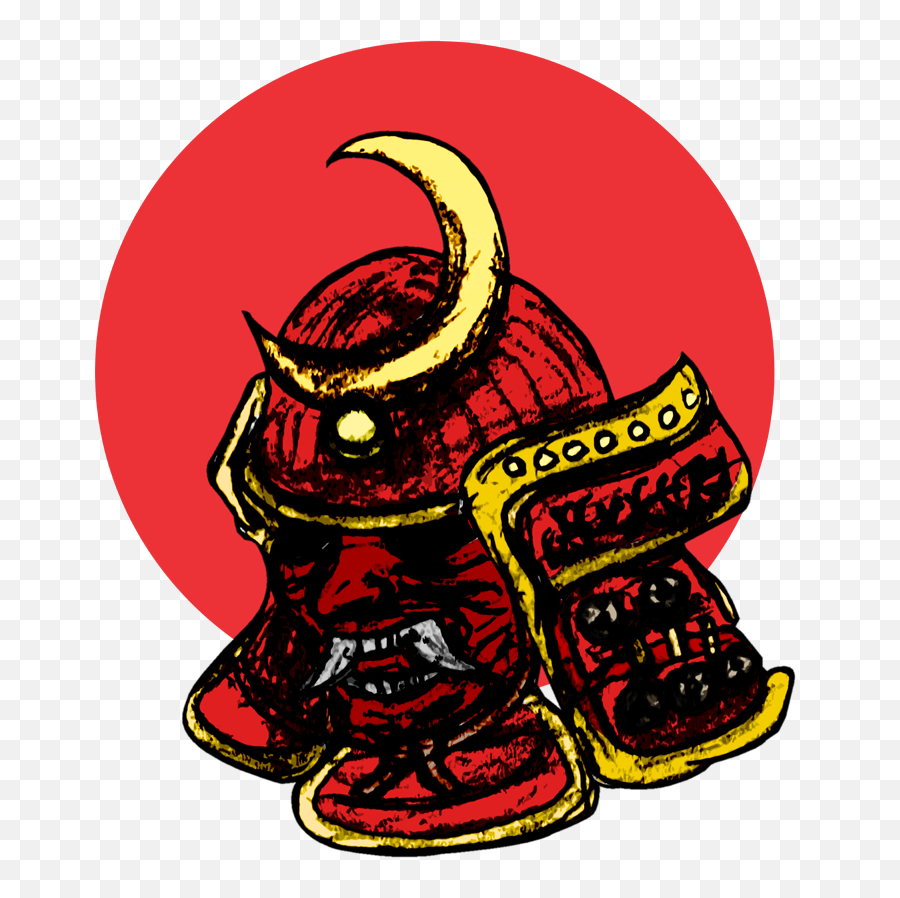Samurai Redmoon Helmet By Fixedthor - Illustration Samurai Cartoon Png,Red Moon Png