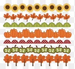 Fall Borders Svg Cut Files Autumn Pumpkin Leaf - Border Clipart png