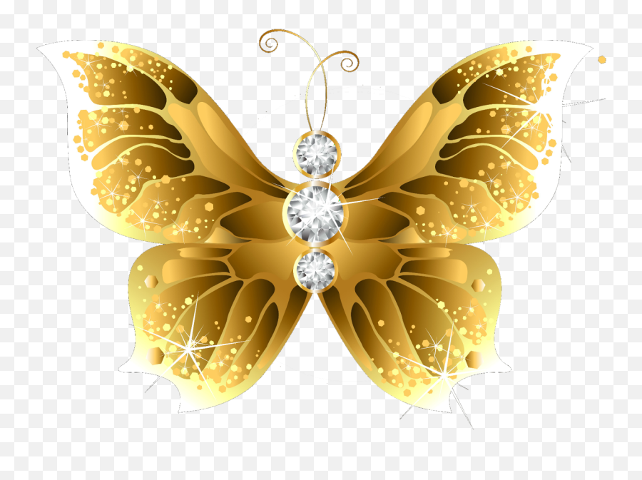 Png Cliparts - Transparent Gold Butterfly Png,Yellow Butterfly Png