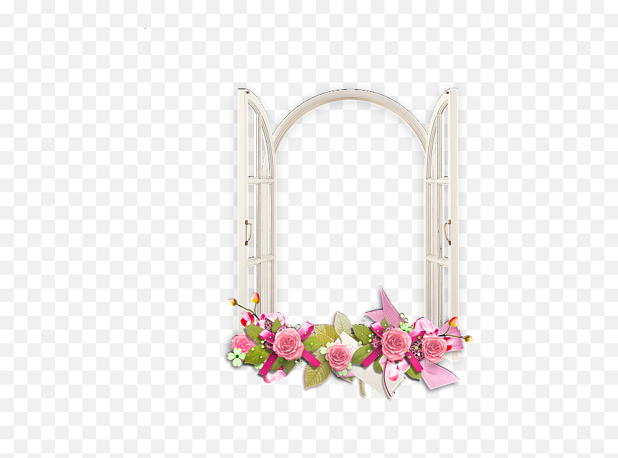 Download Pink Flower Frame Png Picture - Free Transparent Simple Flower Frame Png,Mirror Frame Png