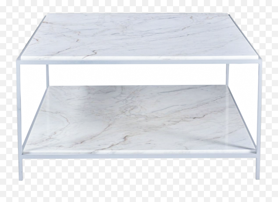 White Coffee Table With Marble Shelf - Tall Coffee Table Png,Side Table Png