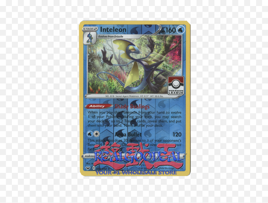 Inteleon 058202 - Reverse Holo Pokemon League Inteleon Pokemon Card Png,Reverse Card Png