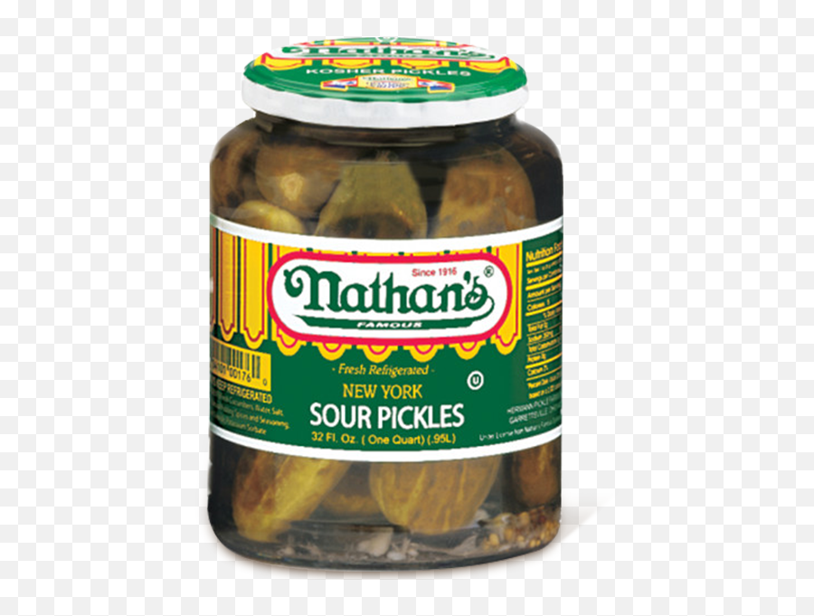New York Sour Pickles Nathanu0027s Famous - Half Sour Pickles Png,Pickle Transparent