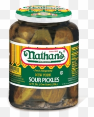 New York Sour Pickles Nathanu0027s Famous - Half Sour Pickles Png,Pickle Transparent