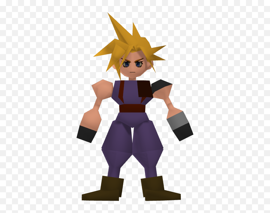 Final Fantasy 7 - Cloud Strife In Game Png,Cloud Strife Transparent