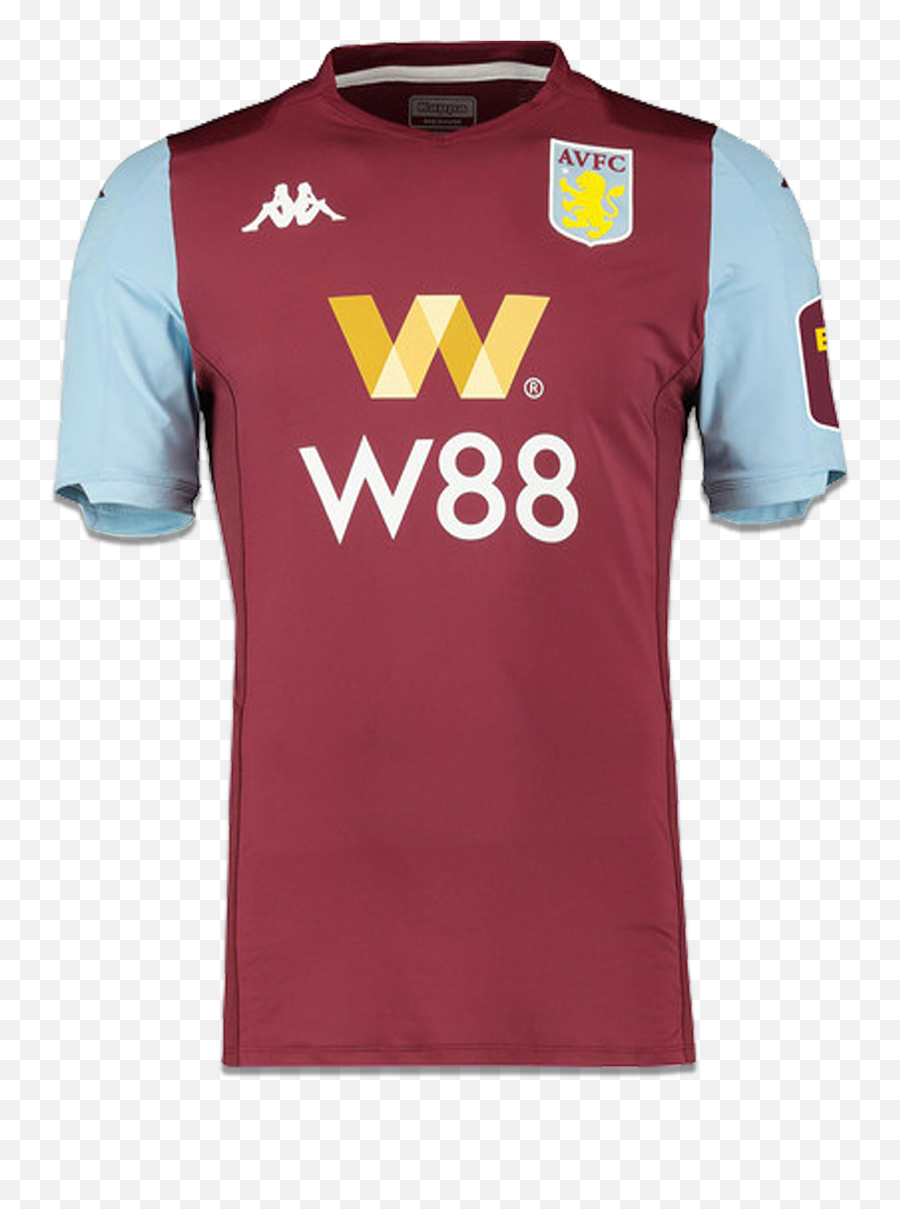 Aston Villa 201920 Jersey Home Kappa Soccer - Lanchonete Restaurante Rota 101 Png,Soccer Jersey Png