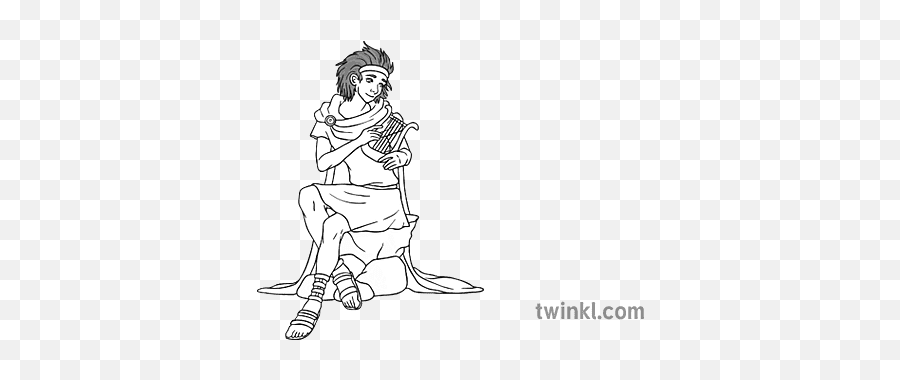 Orpheus Playing His Lyre Happily Black And White - Language Png,Lyre Icon