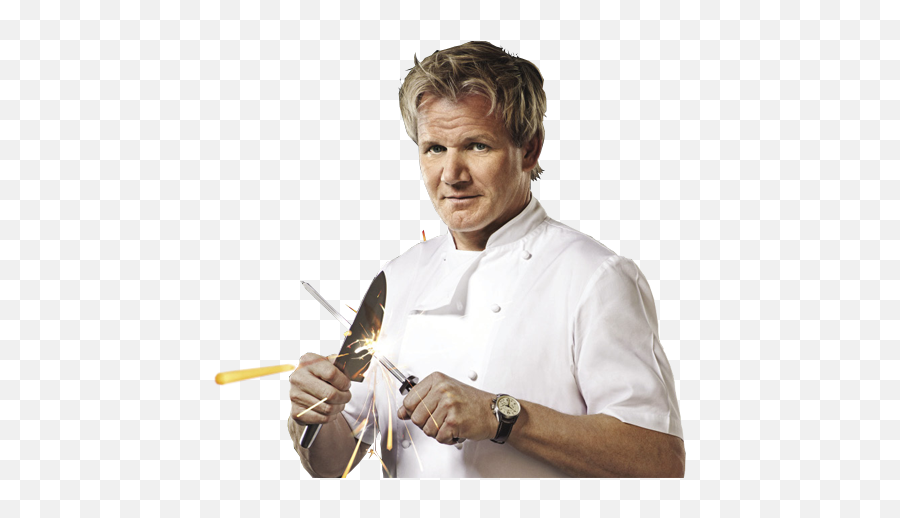 GOR001 : Gordon Ramsay with knife - Iconic Images