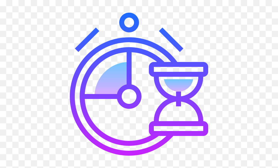 Clock Icon In Gradient Line Style - Clock Icon Png Purple,Time Clock Icon