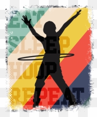Eat Sleep Hoop Repeat Hula Retro Fleece Blanket For - For Running png
