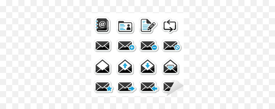 Sticker Email Mailbox Vector Icons Set As Labels - Pixersus Vector Graphics Png,Xamarin How To Set An Icon