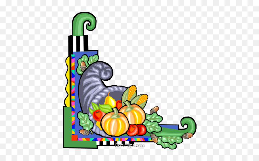 Cornucopia Royalty Free Vector Clip Art Illustration - Food Page Borders Png,Cornucopia Png