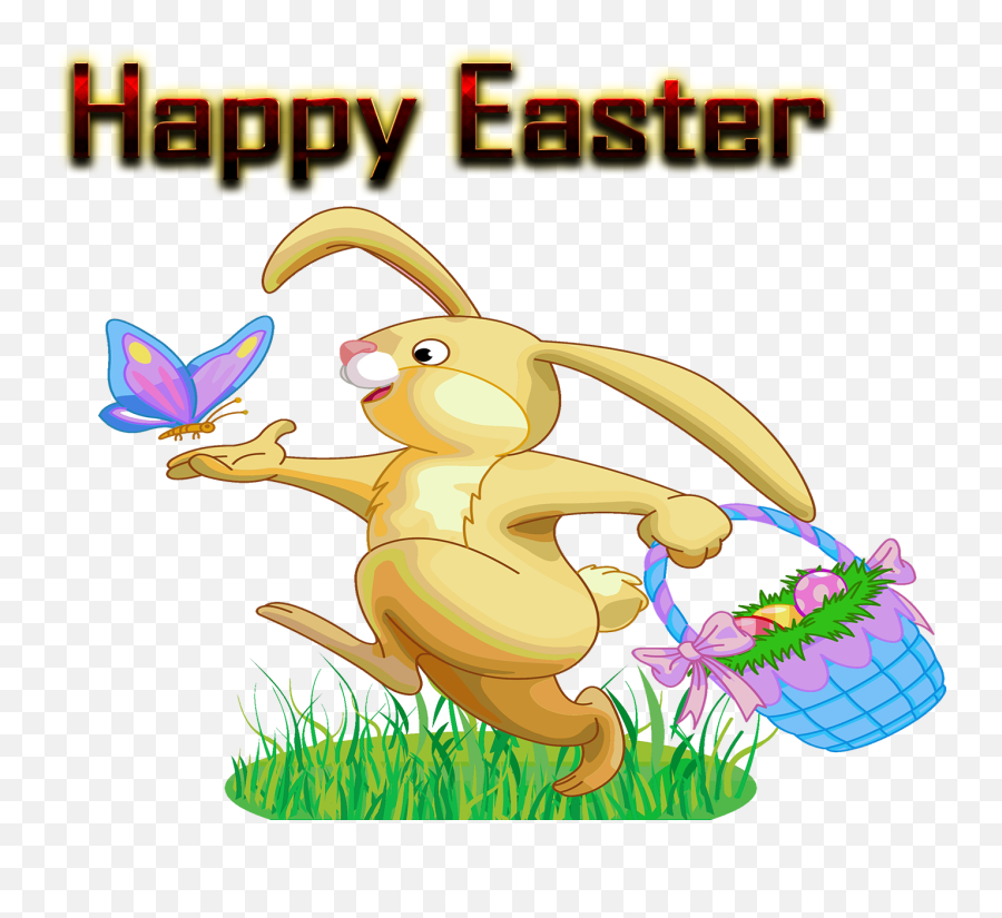Happy Easter Png Free Background - Easter Bunny Clip Art,Happy Easter Png