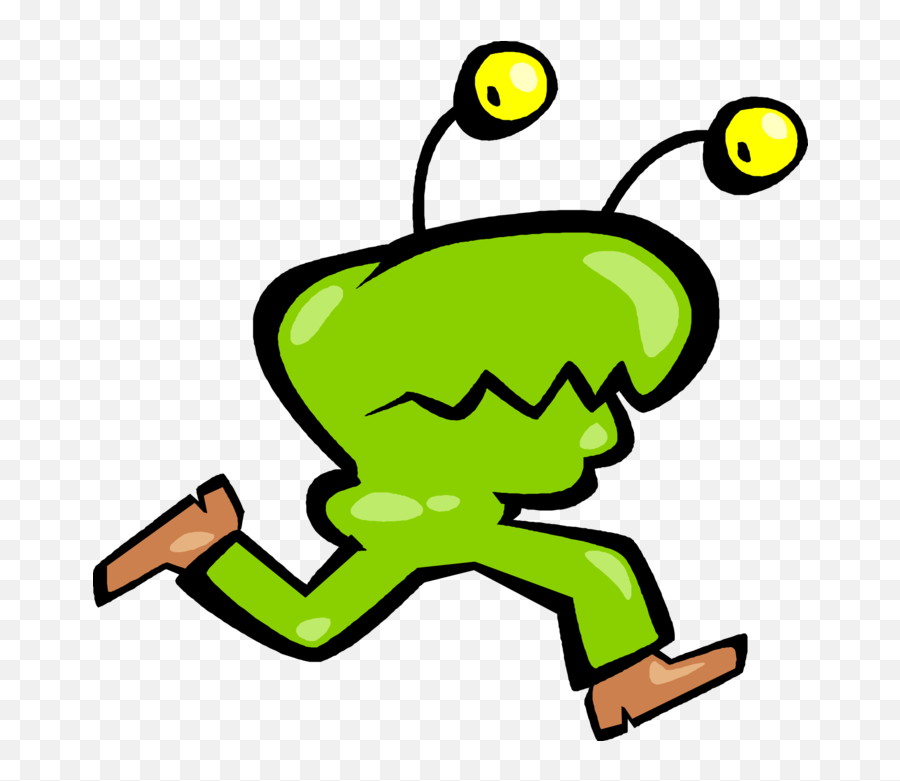 Download Vector Illustration Of Green Space Alien Head - Alien Running Png,Alien Head Png