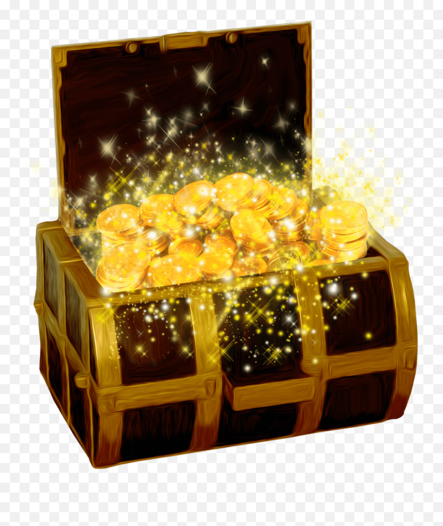 Shining Coins Transparent Png - Gold Treasure Box Png,Treasure Png
