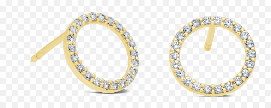 9ct Gold Cubic Zirconia Open Circle Stud Earrings - Earrings Png,Gold Circle Png