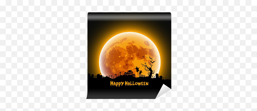 Happy Halloween Message Design Background Vector Illustration Wall Mural U2022 Pixers - We Live To Change Wall Decal Png,Happy Halloween Transparent Background