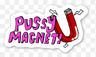 Pussy Magnet Pink Text - Stickerapp Pussy Magnet Sticker Png,Magnet Png