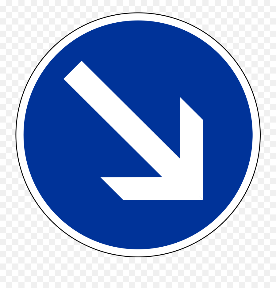 Road Sign With Down Arrow Free Image - Pass Right Road Sign Png,Down Arrow Transparent