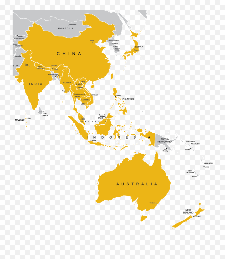 Colombia Map - Blank Asia Pacific Map Png Download Asia Australia Map Png,Colombia Map Png