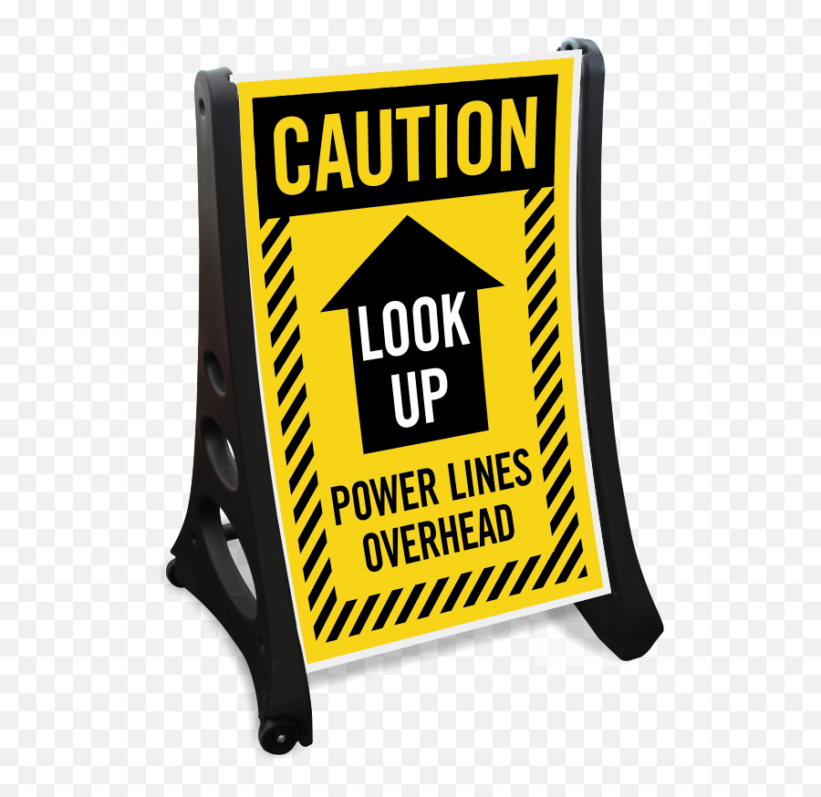 Danger Overhead Electrical Power Lines Sign Legal Signs - Checkpoint Clipart Black And White Png,Power Lines Png