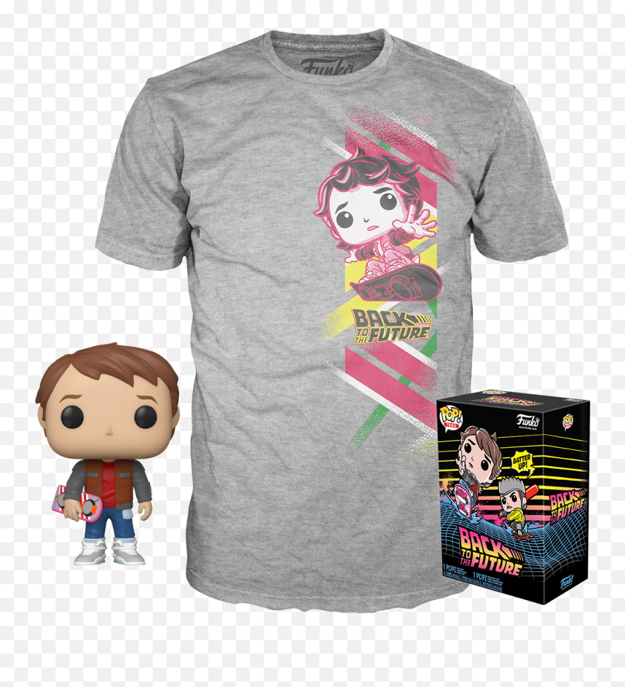 Funko Pop U0026 Tee Back To The Future U2013 Marty With Hoverboard - Back To The Future Pop Tee Png,Back To The Future Png