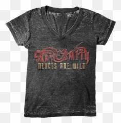 Ladies Aerosmith Classic Logo Official Tee T - Shirt Womens Mi Short Sleeve Png,Aerosmith Logo