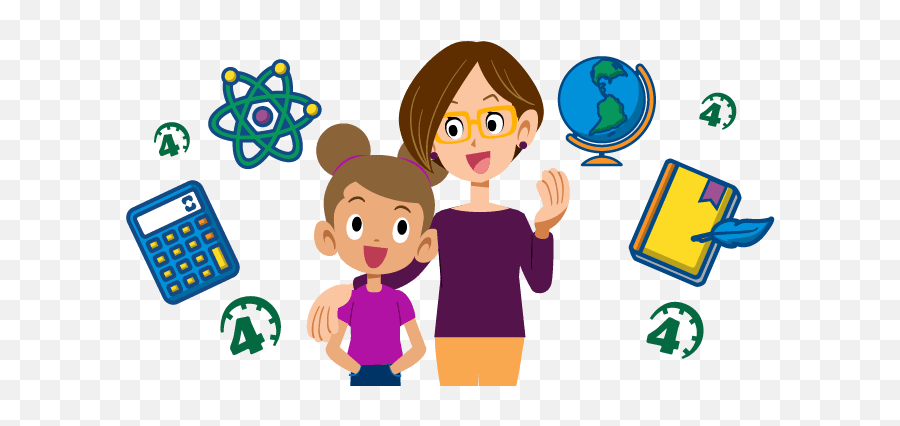 A Single Parent - Home Schooling Clipart Png,Mom And Child Icon