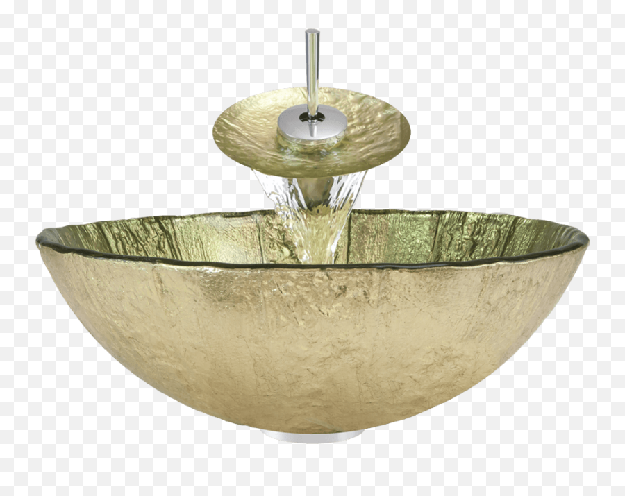 623 Gold Foil Glass Vessel Bathroom Sink - Glass Vessel Bathroom Sink Png,Transparent Bathtub