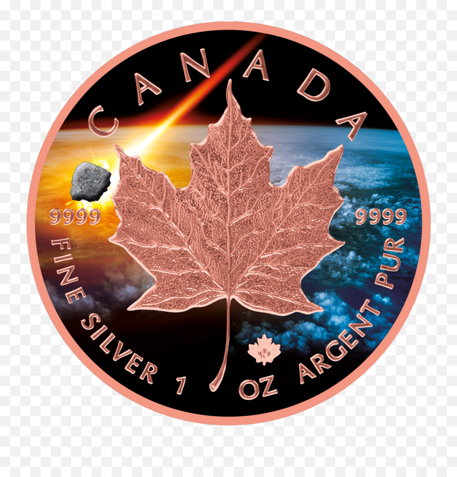 Atlas Of Meteorites Abee Maple Leaf 1 Oz Silver Coin 5 Canada 2018 - University Of Michigan Seal Png,Canada Maple Leaf Png