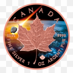 Atlas Of Meteorites Abee Maple Leaf 1 Oz Silver Coin 5 Canada 2018 - University Of Michigan Seal Png,Canada Maple Leaf Png