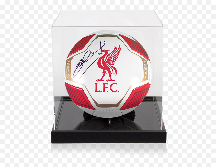 Steven Gerrard Signed Liverpool Fc Branded Football In Acrylic Case - Signed Football Ronaldo Png,Football Icon Pictures