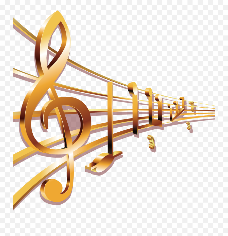 Gold Music Note Png Clipart - Gold Musical Notes Transparent Background,Music Note Png