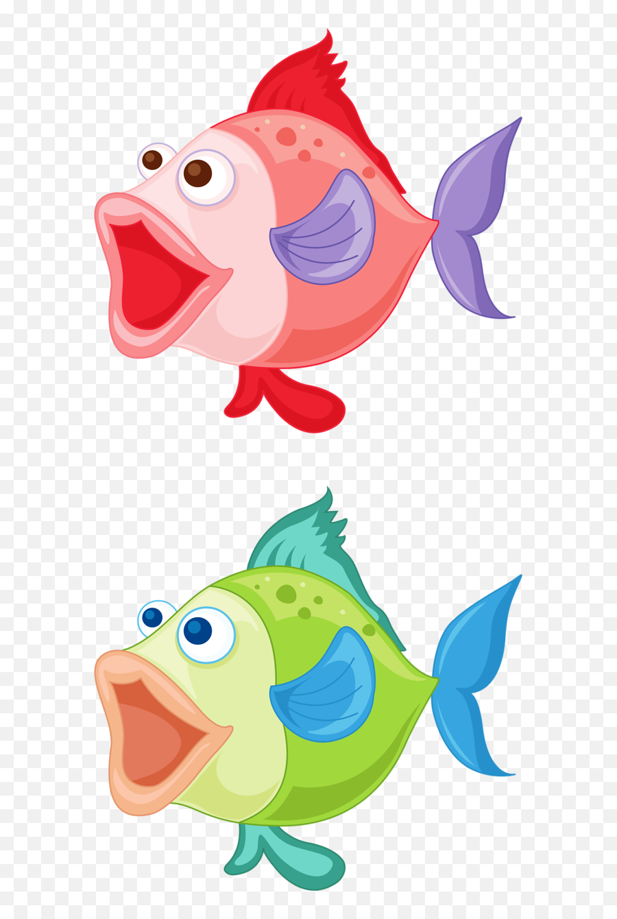 Download Fish Outline Drawings Colorful - Cartoon Fish With Mouth Open Png,Fish Outline Png