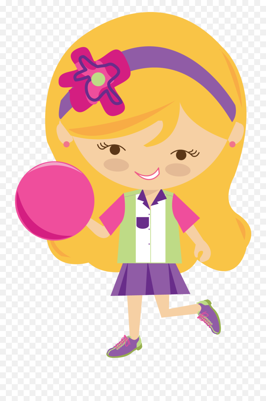 Download Png Image - Bowling Clipart Pink Girl Png Image Bowling Little Girl Clipart,Bowling Clipart Png