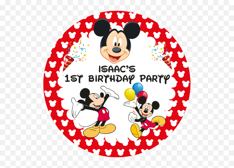 Mickey Mouse Party Box Stickers - Mickey Mouse Sticker For 1st Birthday Png,Mickey Mouse Birthday Png