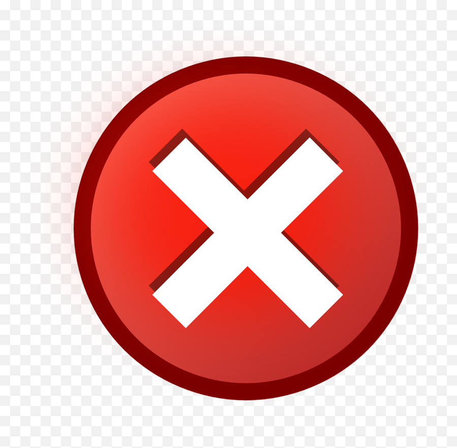 Error Icon Png - White Cross In Red Circle,Cross Icon Png